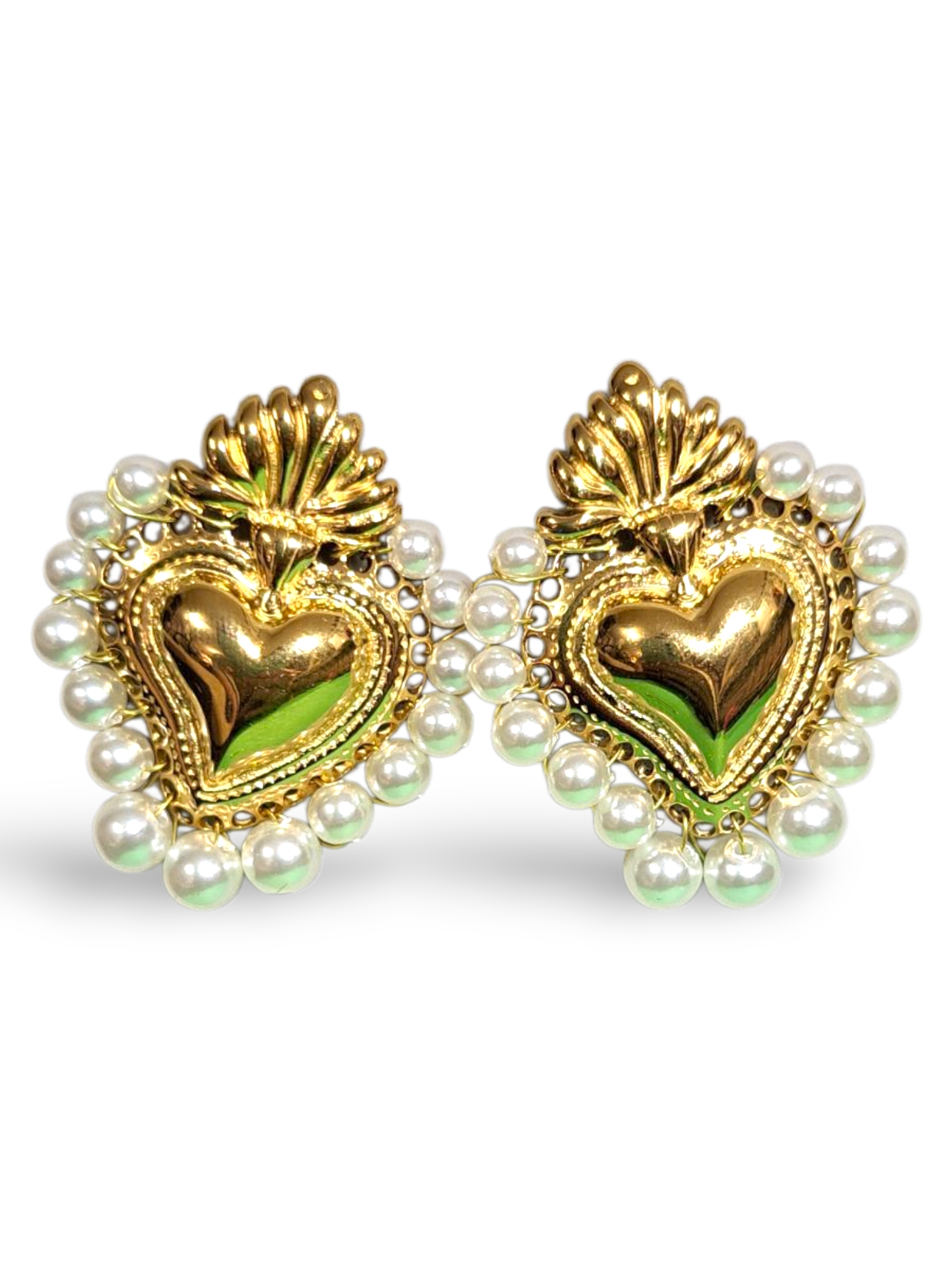 Orecchini Cuore Perle
