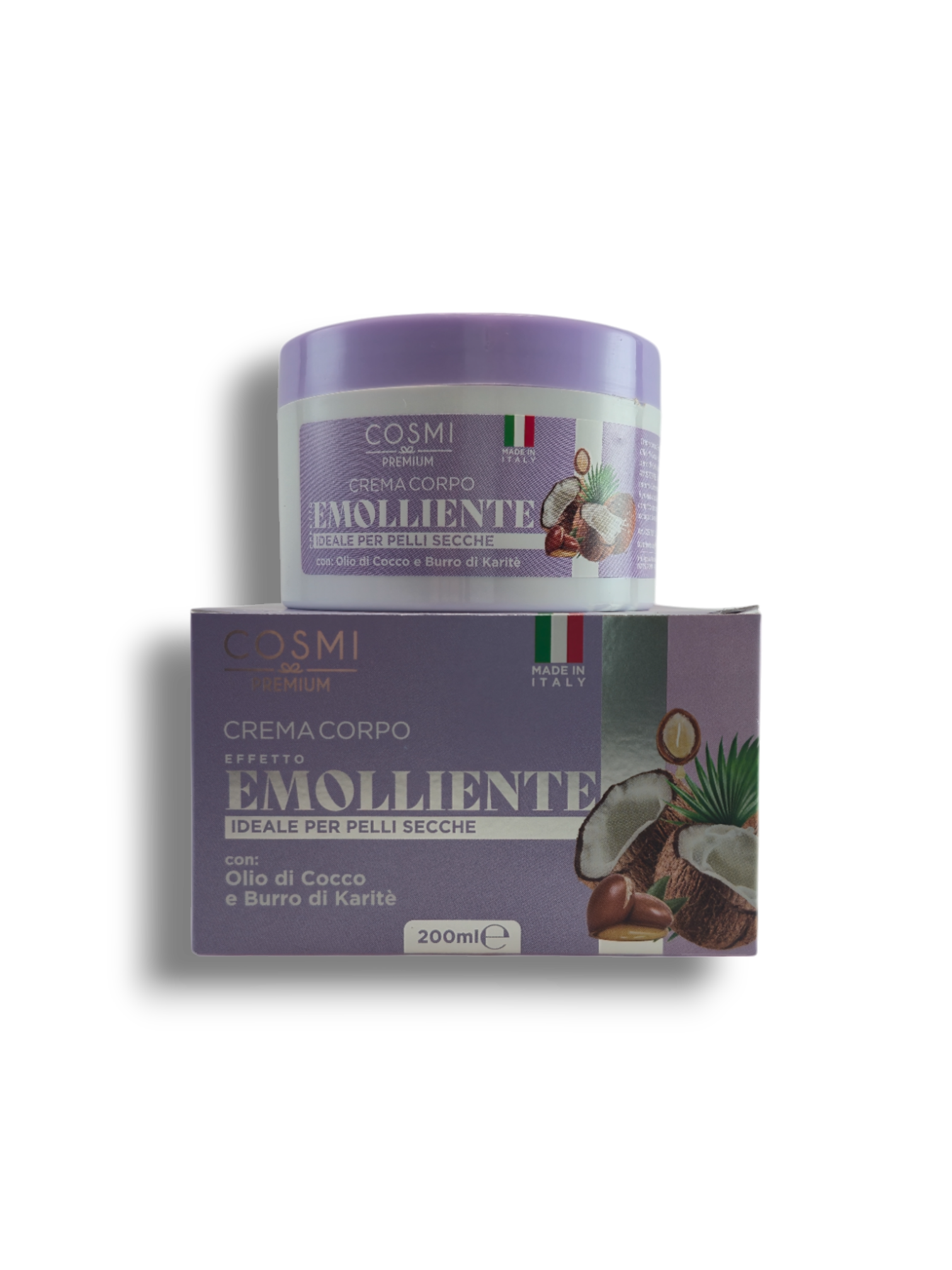 Crema Corporal Emoliente con Aceite de Coco y Manteca de Karité 200ml - Cosmi