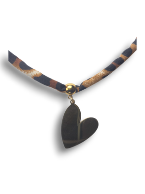 Collana Cuore Leopardato