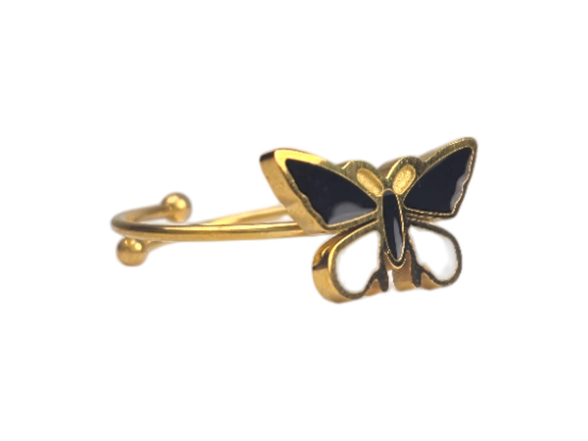 Anelli Regolabili in Silver e Gold con Farfallina Colorata