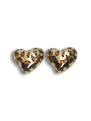 Orecchini Leoparadati a Cuore