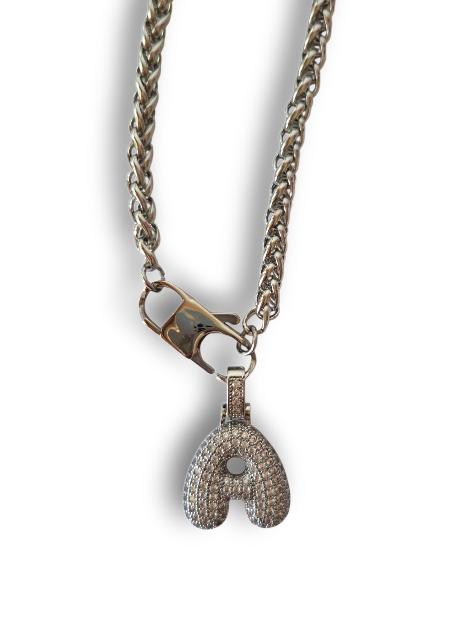 Collana Lettera Big Daimond Silver