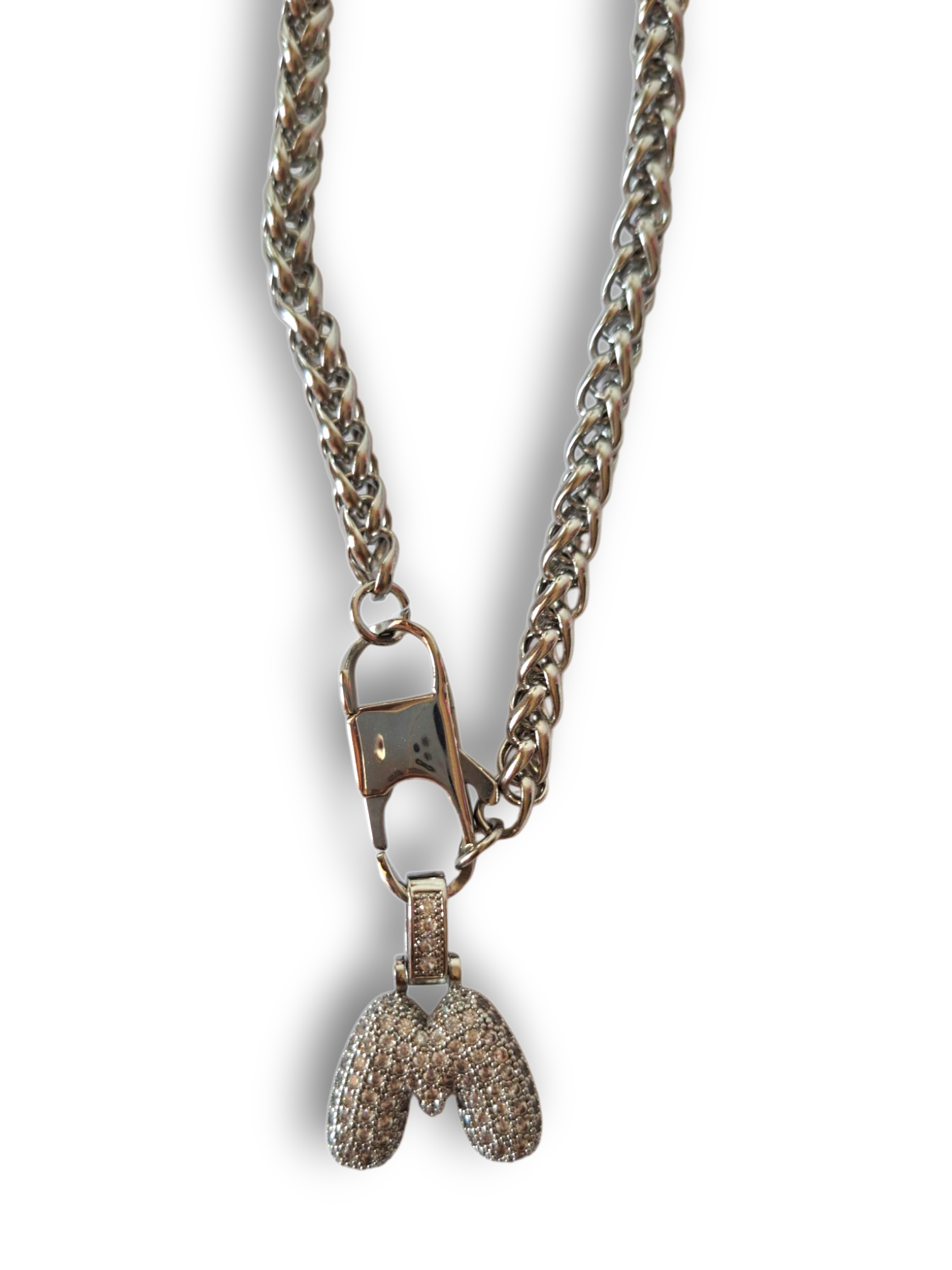 Collana Lettera Big Daimond Silver