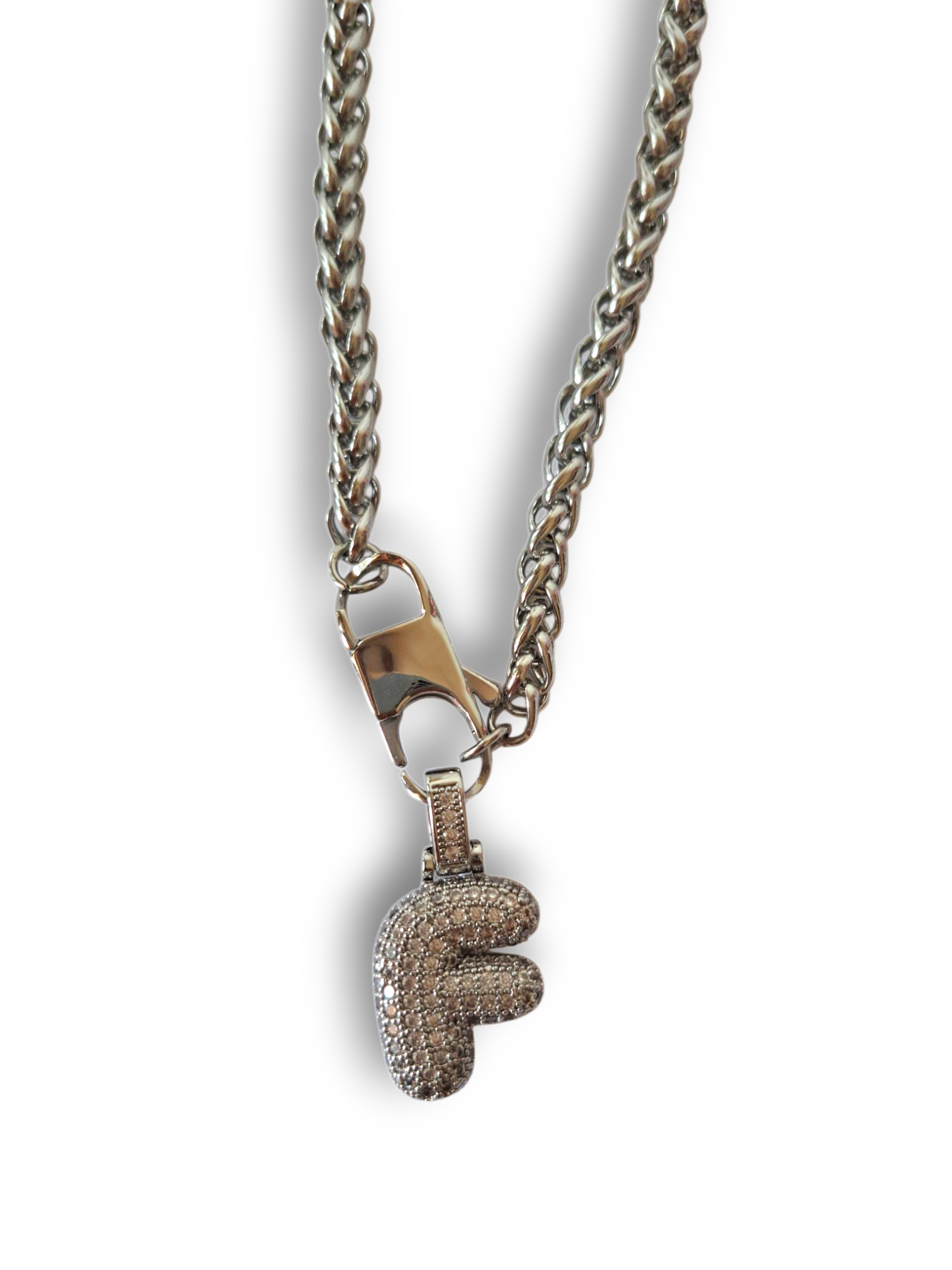 Collana Lettera Big Daimond Silver