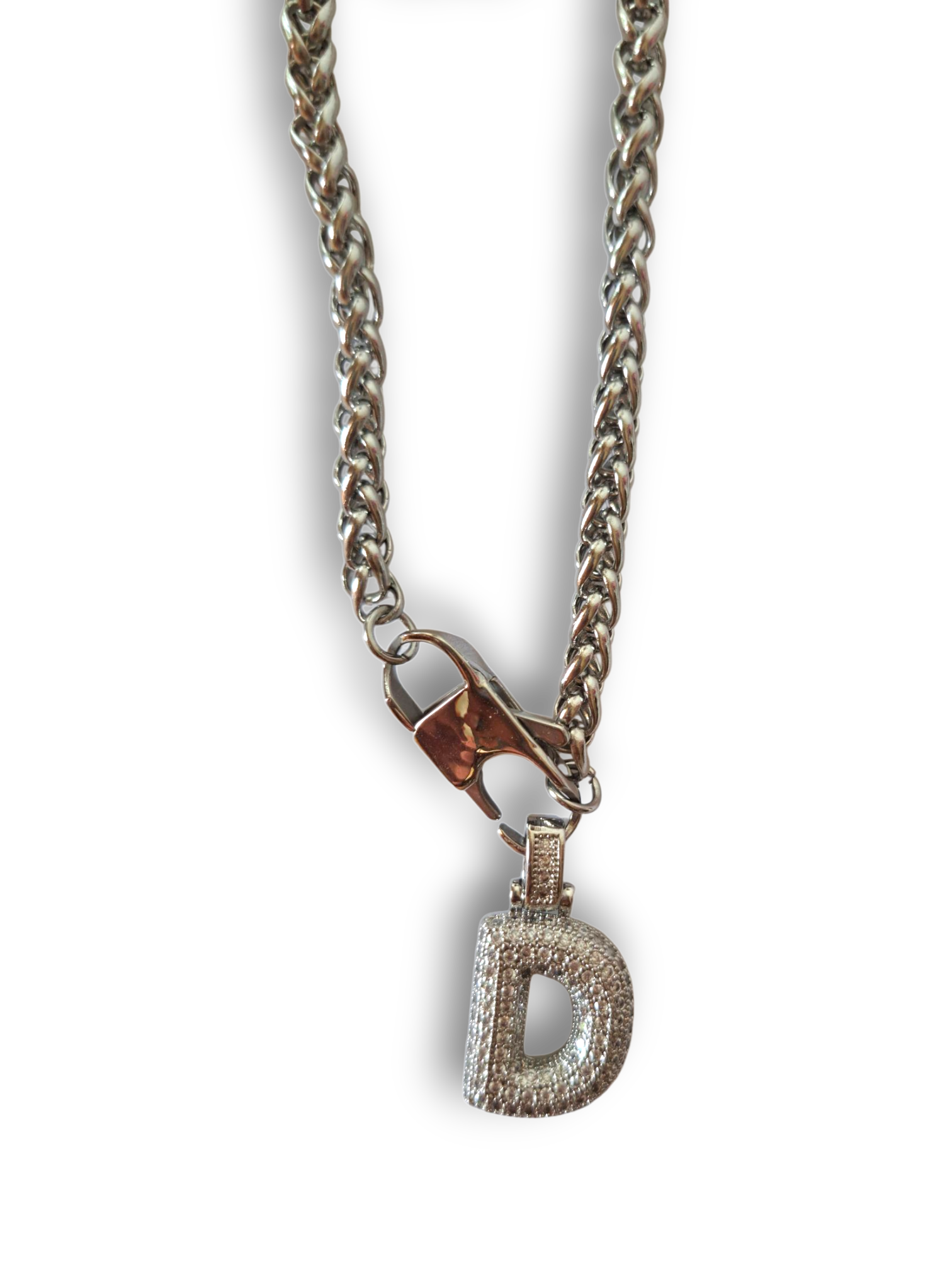 Collana Lettera Big Daimond Silver
